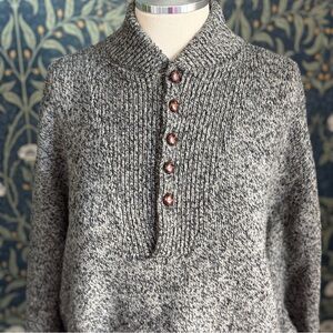 Vintage 90s Jerry Leonard Grey Marled Wool Sweater